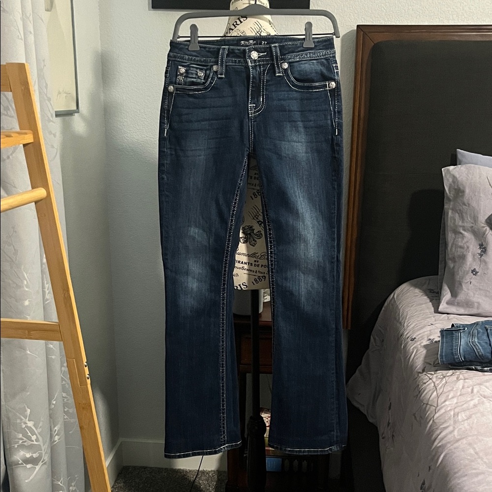 Miss Me Dark Blue Straight Leg Jeans